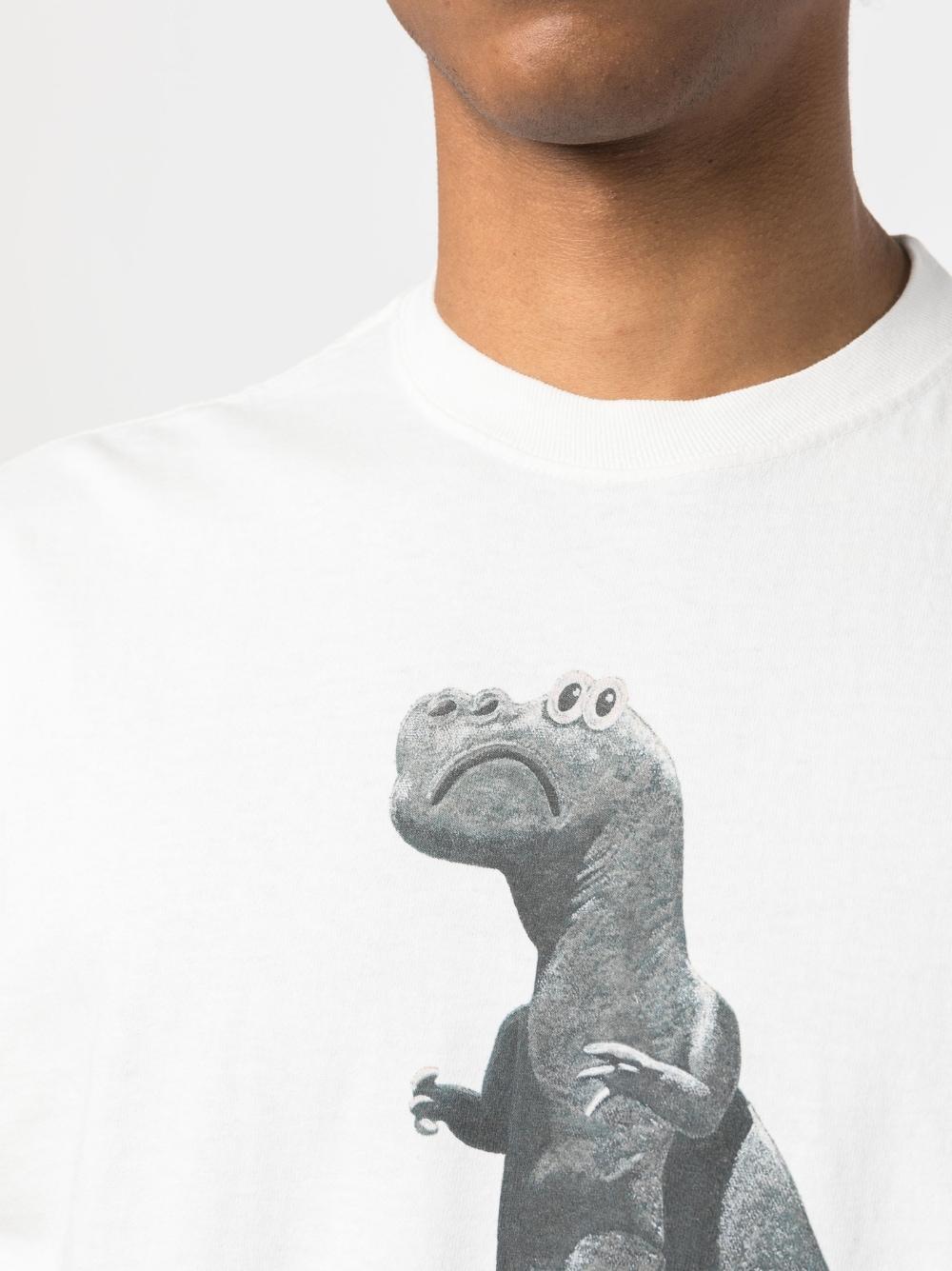 Stussy Dinosaur-print Crew-neck T-shirt in White for Men | Lyst