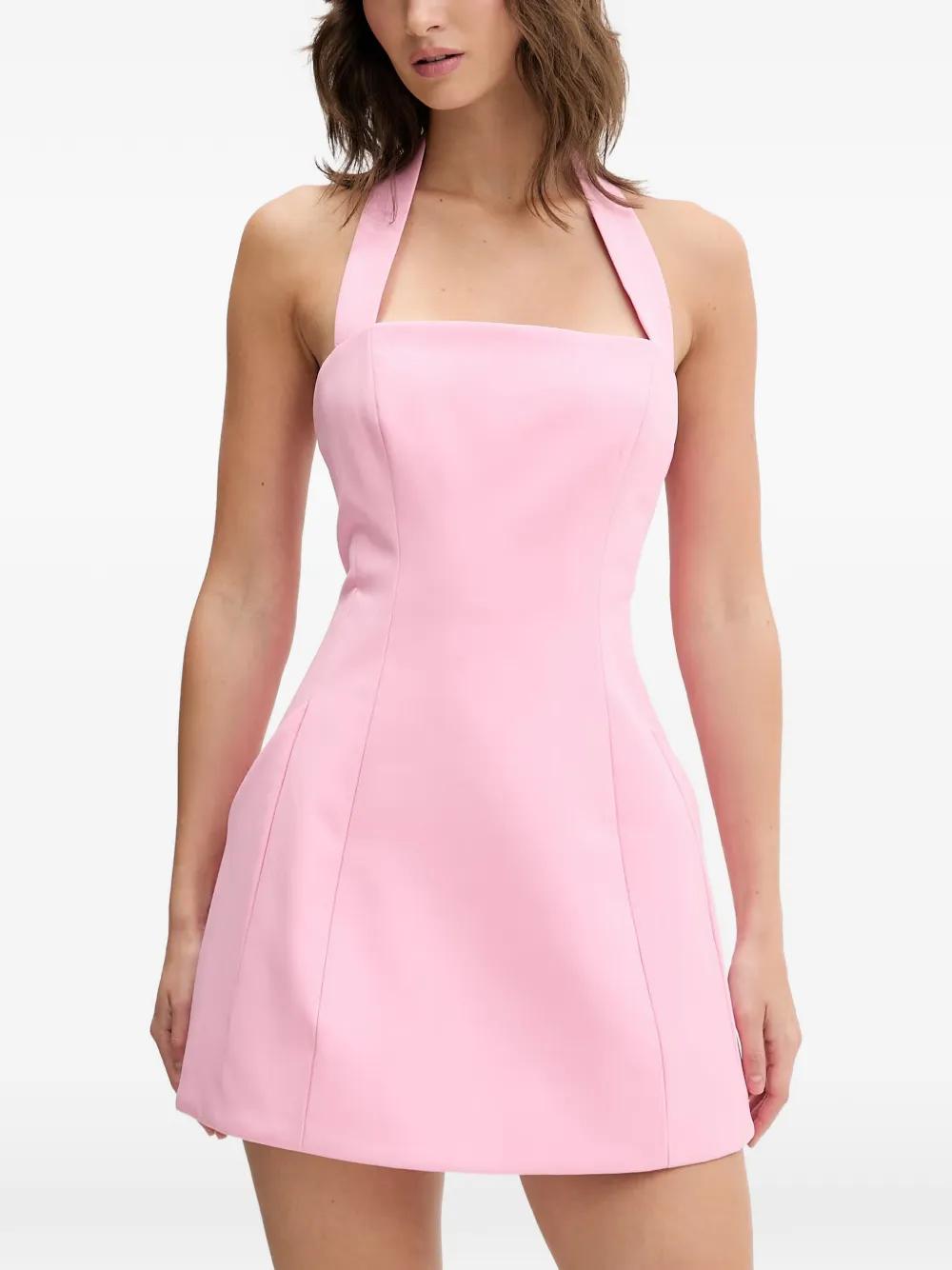 bardot nevelle halter square-neck mini dress Halterneck in Pink Bateau