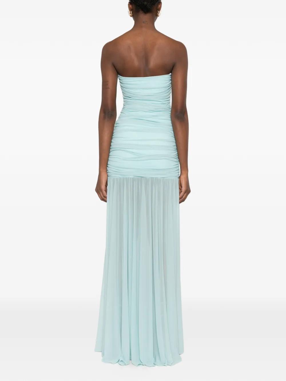 retrofete blue strapless dress Sofia Feather Dress  Retrofete