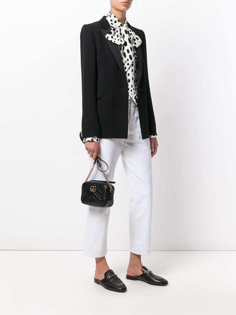 Gucci Leather Gg Marmont Matelasse Mini Bag in Black - Lyst