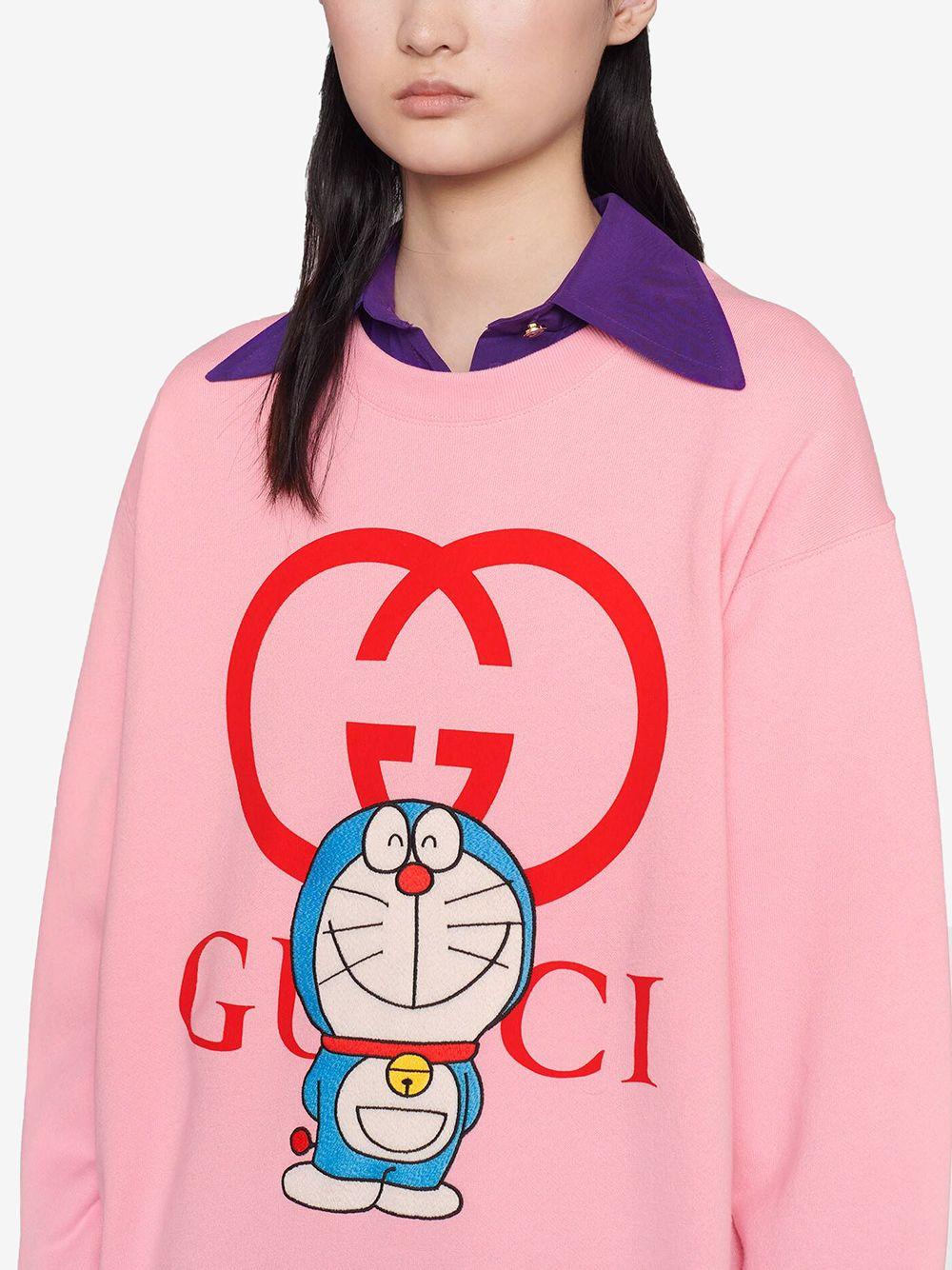 Gucci X Doraemon Logo-print Sweatshirt in Pink | Lyst