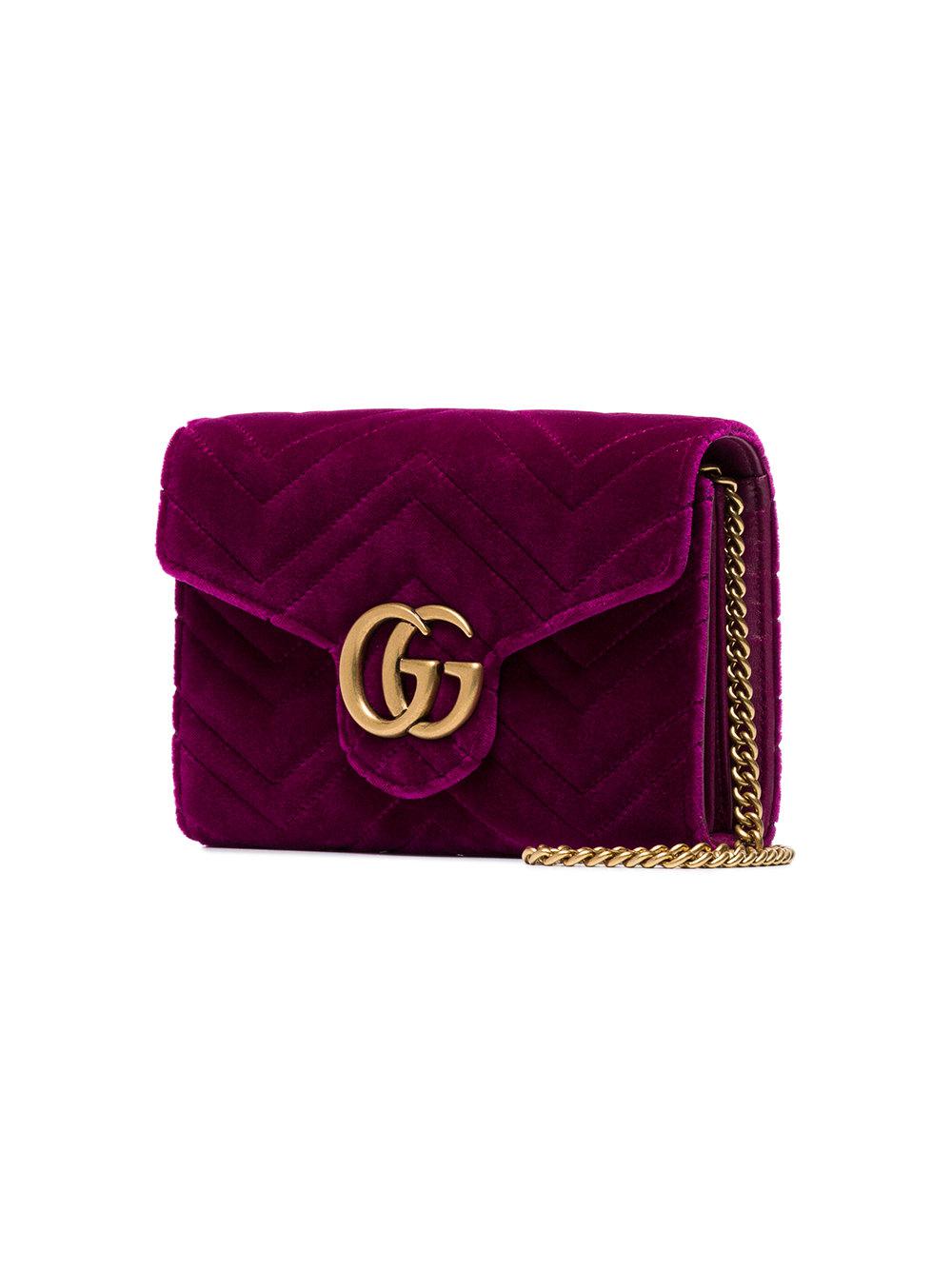 gucci marmont wallet on chain velvet