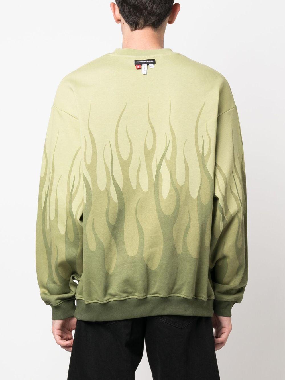 Vision Of Super Flame-printed Sweatshirt in Green for Men | Lyst