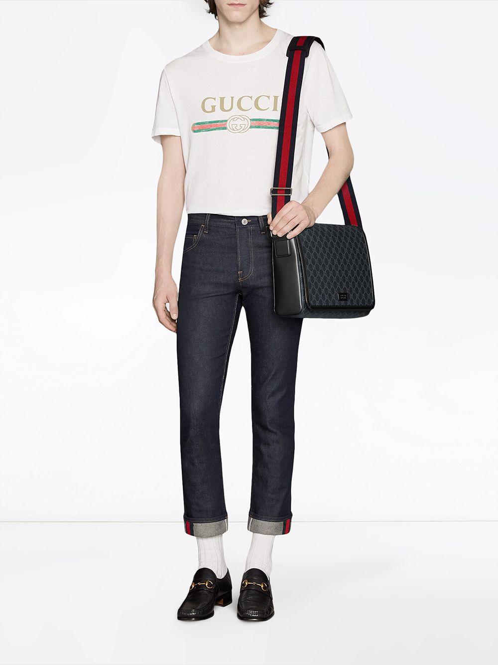 Gucci GG Supreme Flap Messenger in Black for Men Lyst Canada
