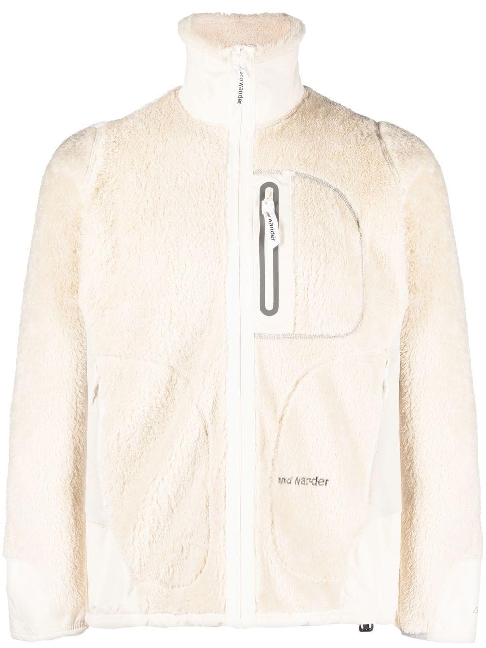 and wander High-neck Fleece Jacket in Natural for Men | Lyst