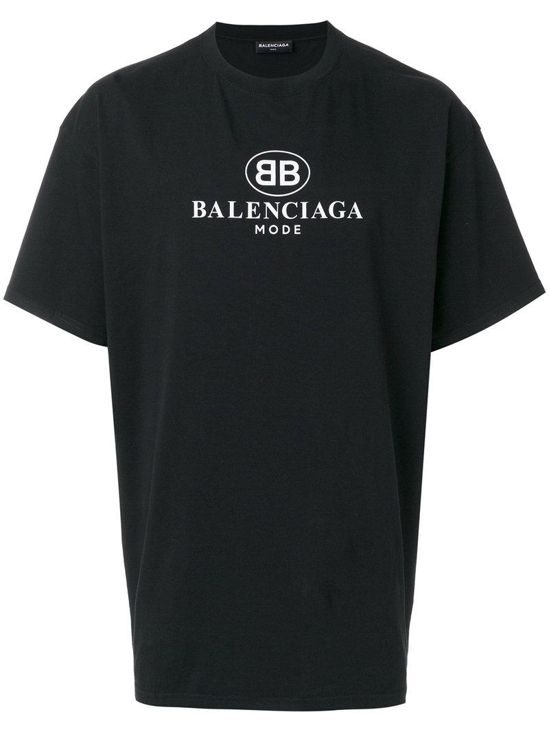 Camiseta con logo Balenciaga de Algodón de color Negro para hombre | Lyst