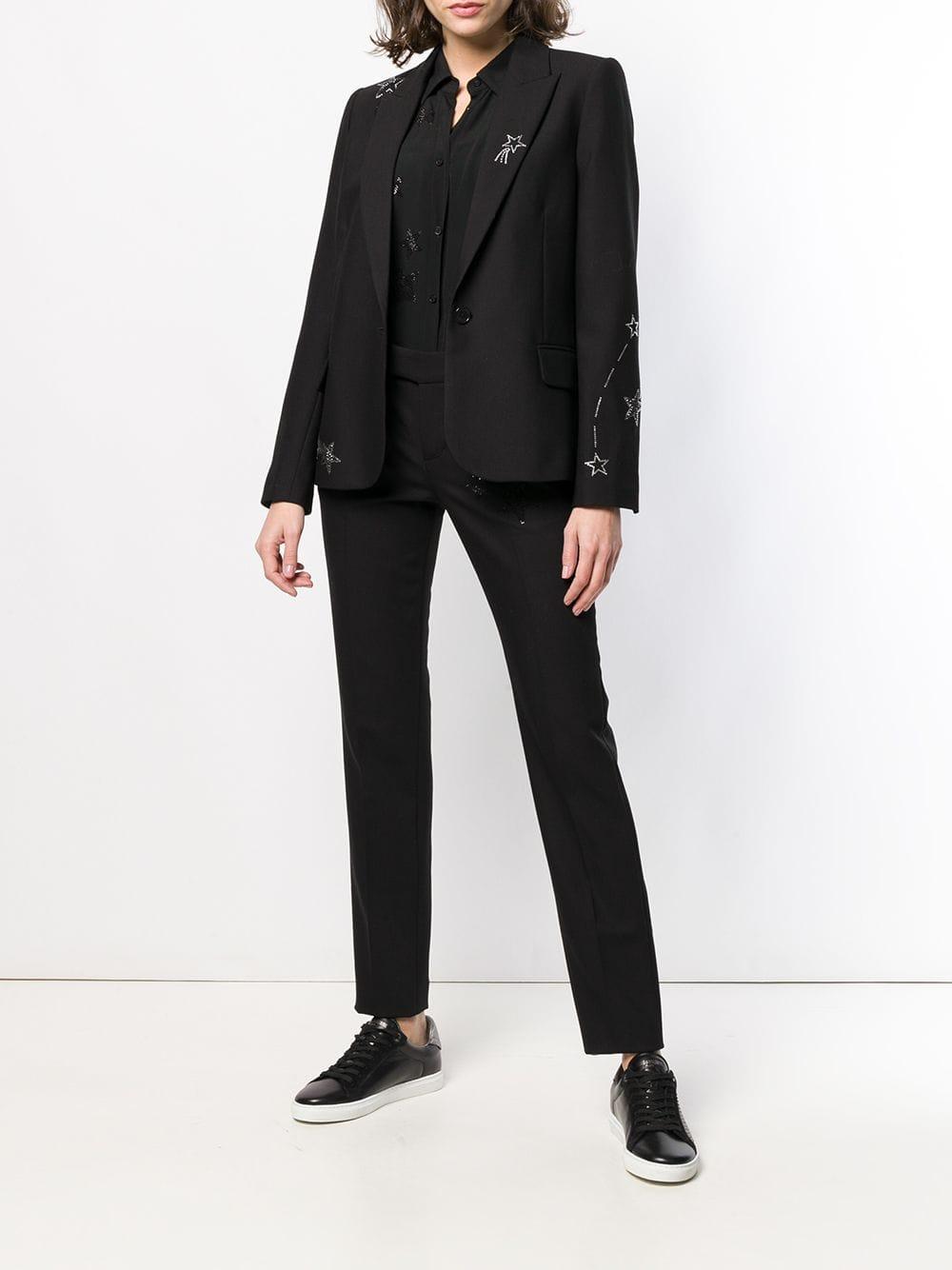 Zadig & Voltaire Synthetic Star Embellished Blazer in Black | Lyst