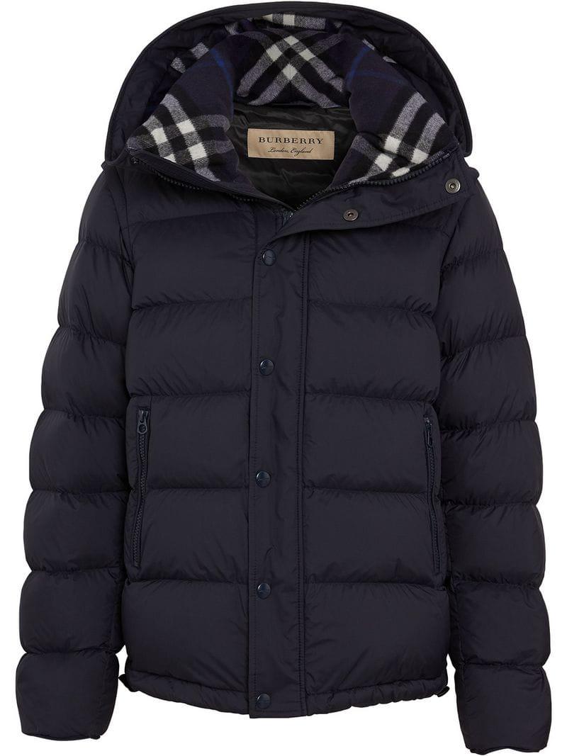 Burberry Goose Detachable Sleeve Down Filled Hooded Puffer Jacket In