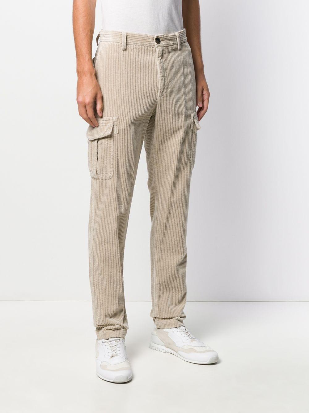 Eleventy Cargo Pocket Corduroy Trousers in Natural for Men - Lyst