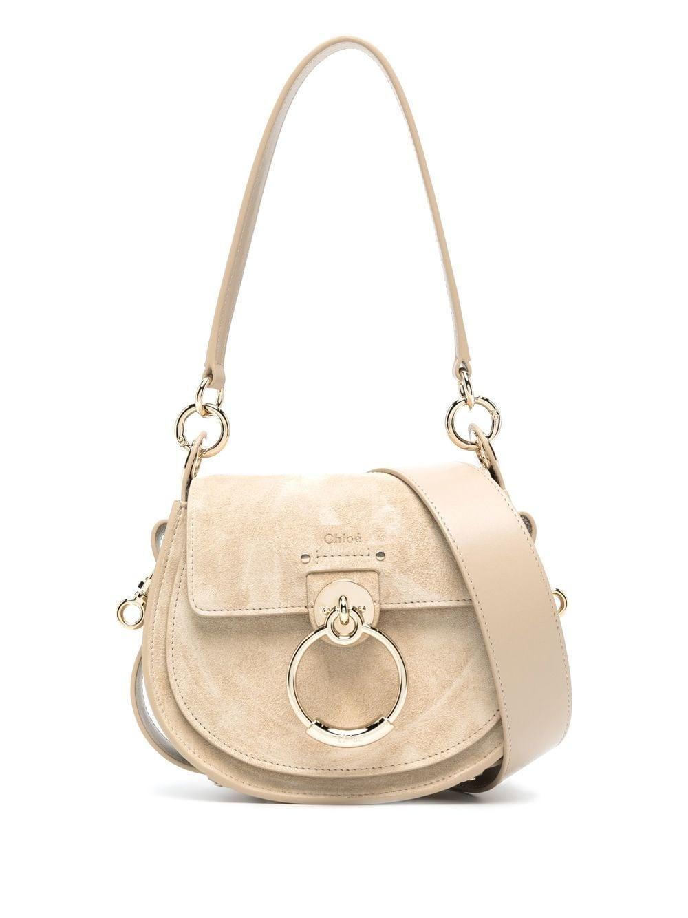 Chloé Tess Suede Crossbody Bag in Natural | Lyst