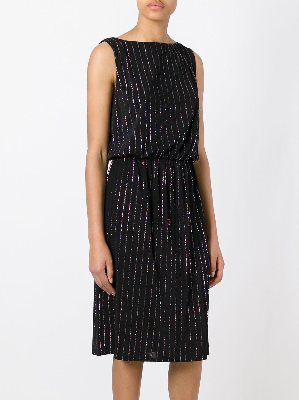 Lyst - Marc Jacobs Glitter Pinstripe Dress in Black