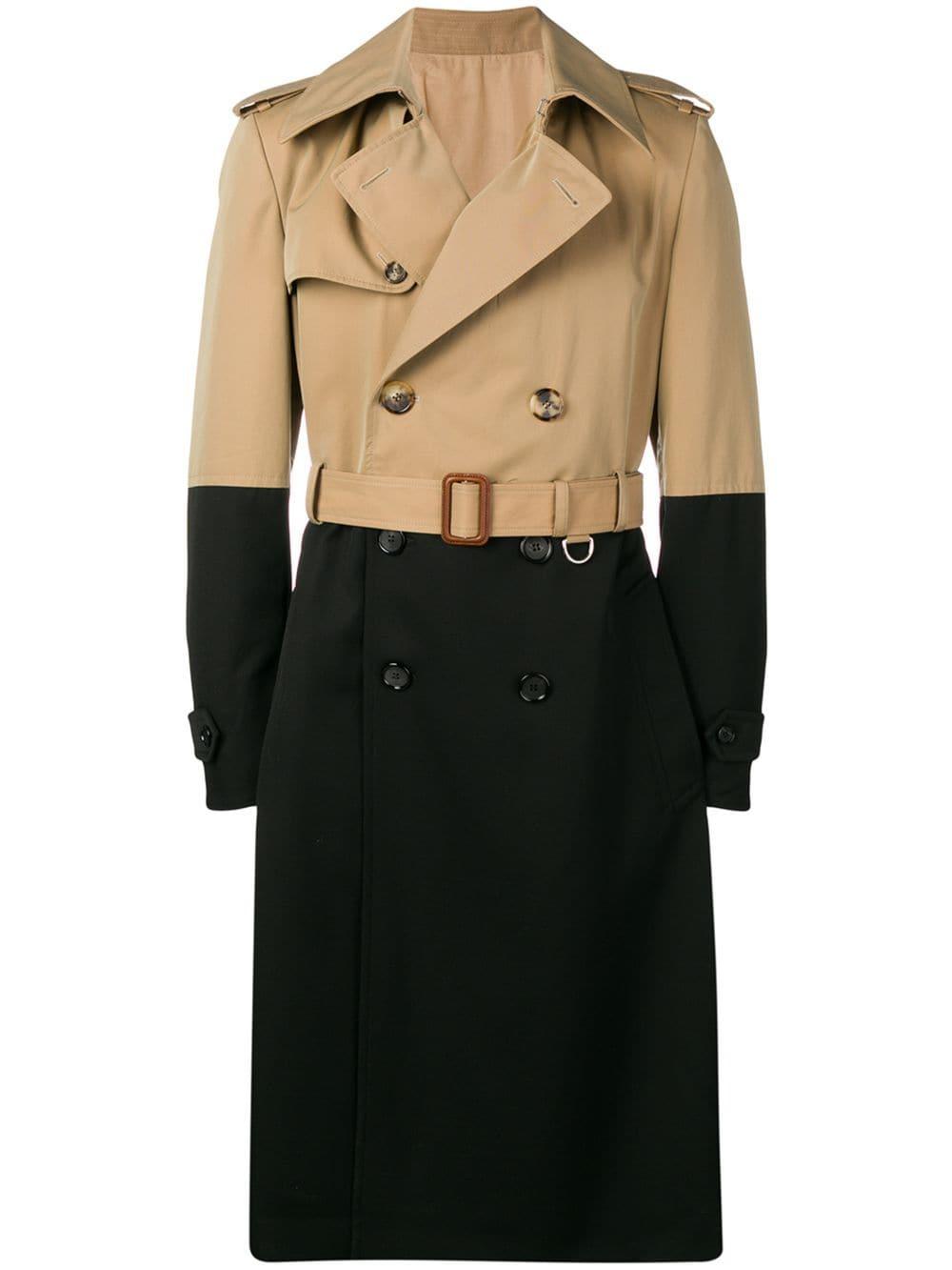 Alexander McQueen Colourblock Trench Coat in Brown for Men - Lyst