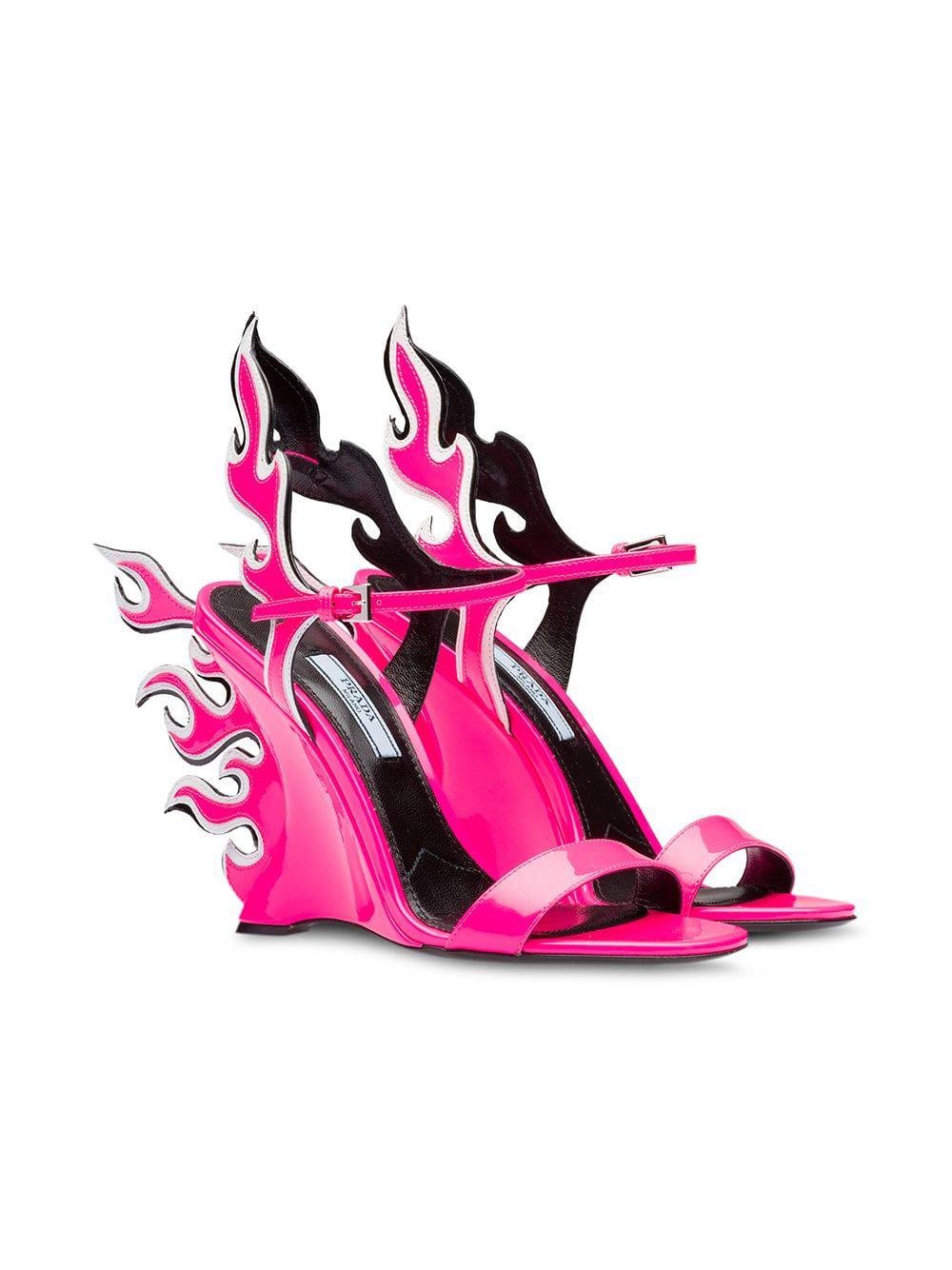 prada pink flame heels
