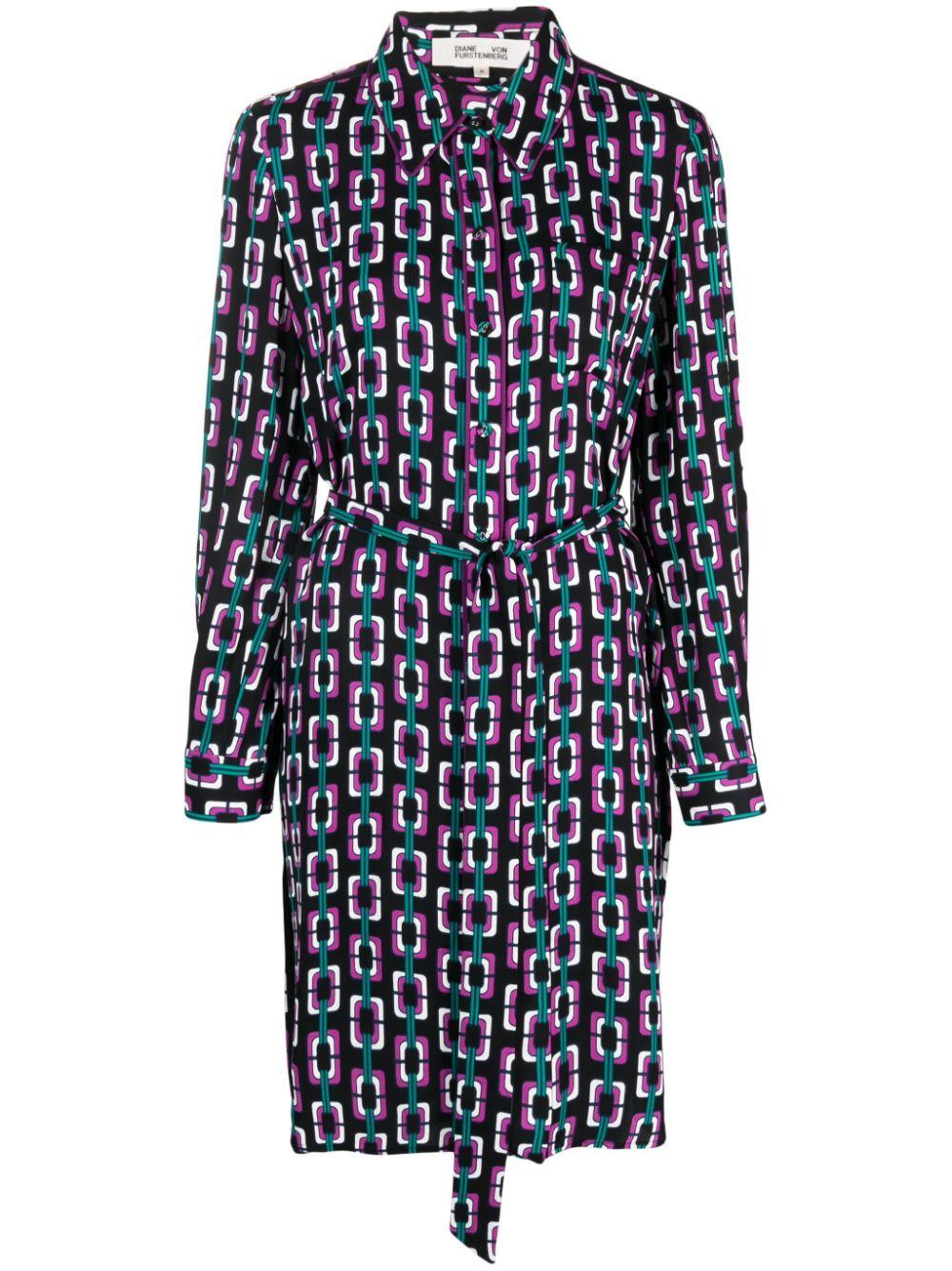 Diane von Furstenberg Graphic print Shirt Dress in Blue Lyst UK