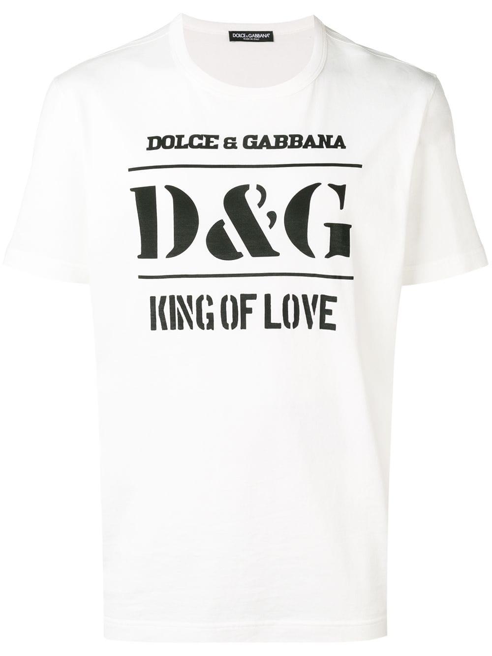 Dolce & Gabbana 'king Of Love' T-shirt in White for Men | Lyst