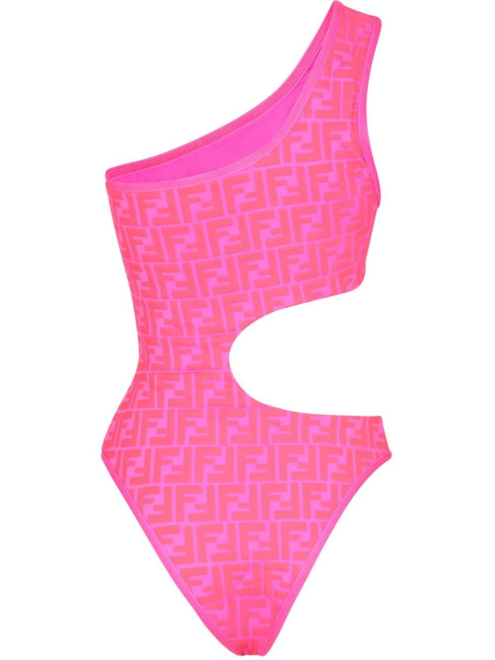 Fendi Prints On Monogram Swimsuit in Pink