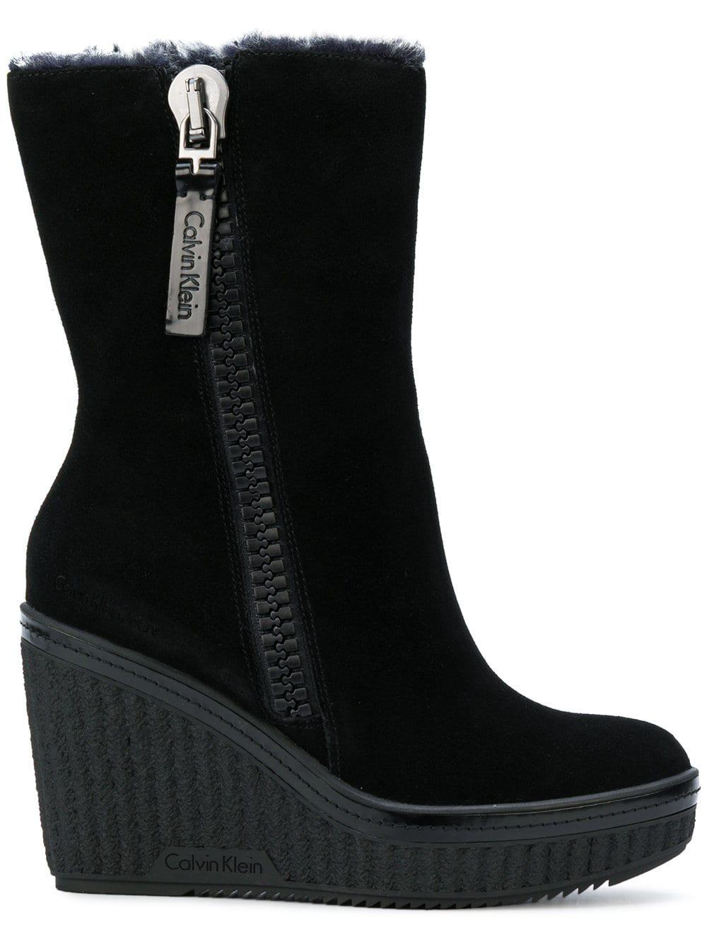 Insulated ankle boots FIORENZA | with addition of leather Calvin Klein |  Black | Gomez.pl/en
