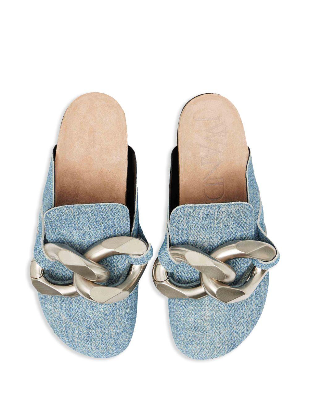 JW Anderson メンズ ブルー チェーン ミュール スリッポンシューズ
