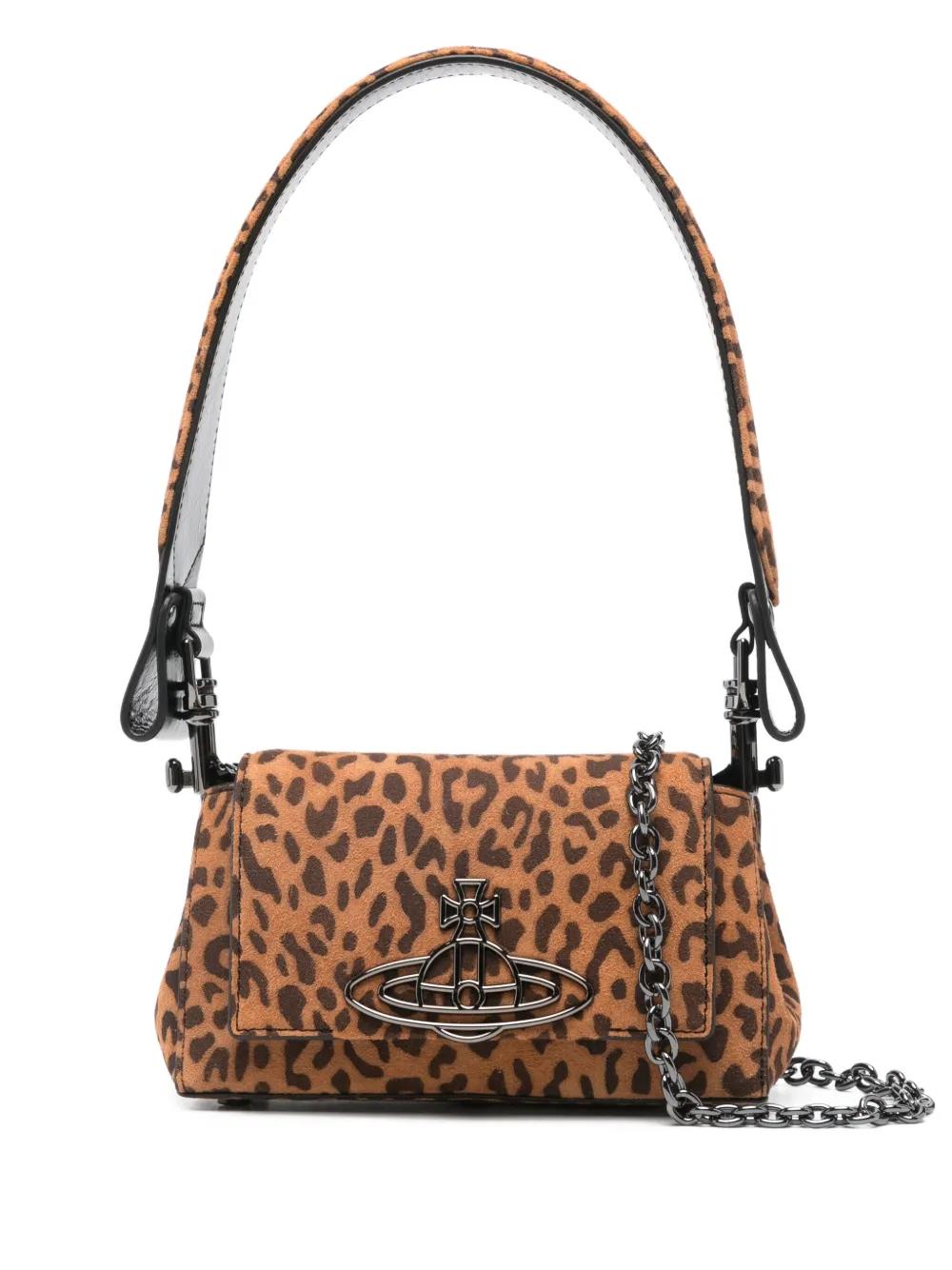 Vivienne Westwood Linda Orb-Embellished Leopard-Print Tote Bag in