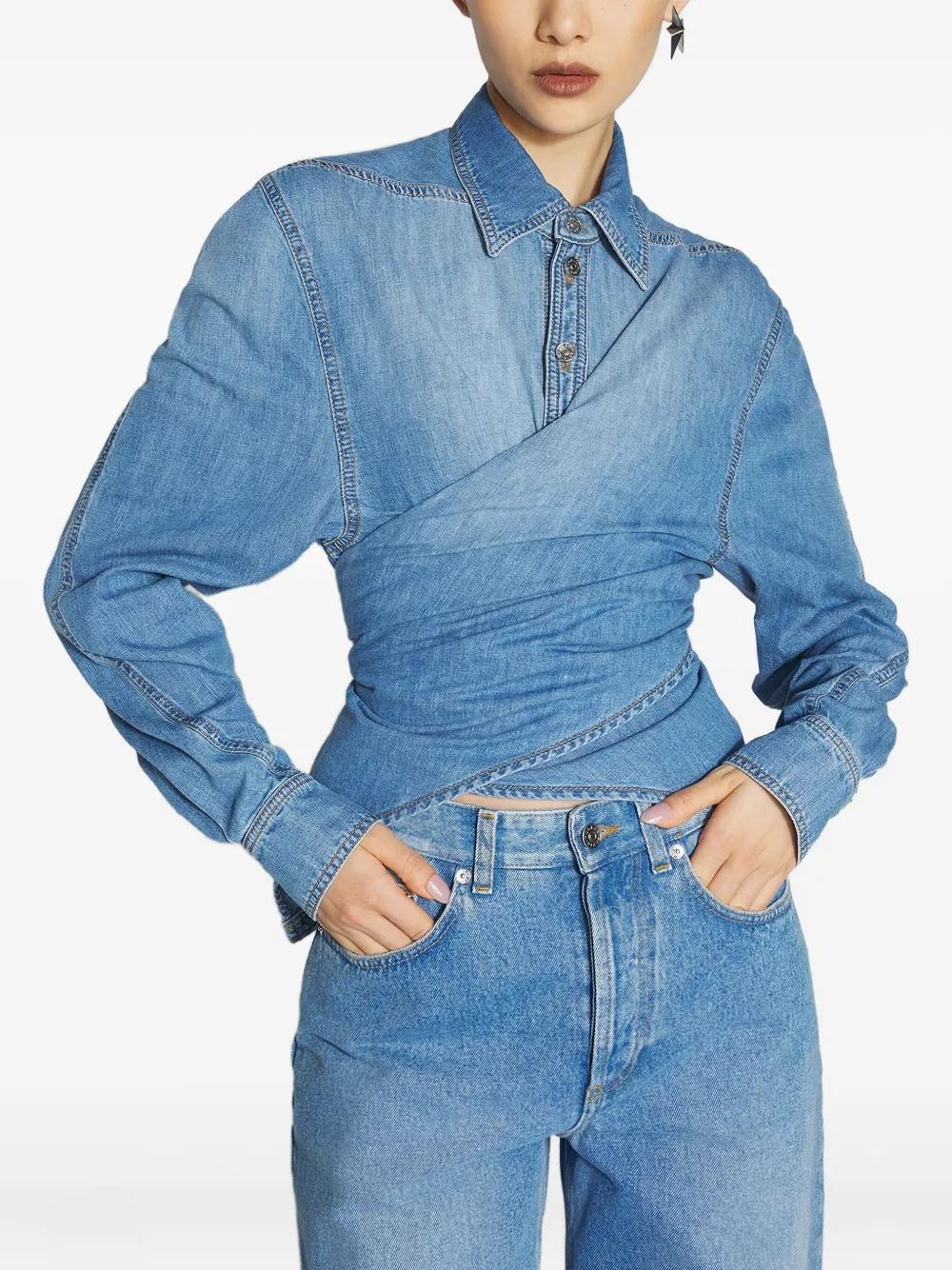 MUGLER 売れ筋商品|||マグラー シャツ トップス レディース Shirts Blue Tops | MUGLER Official Website – Mugler