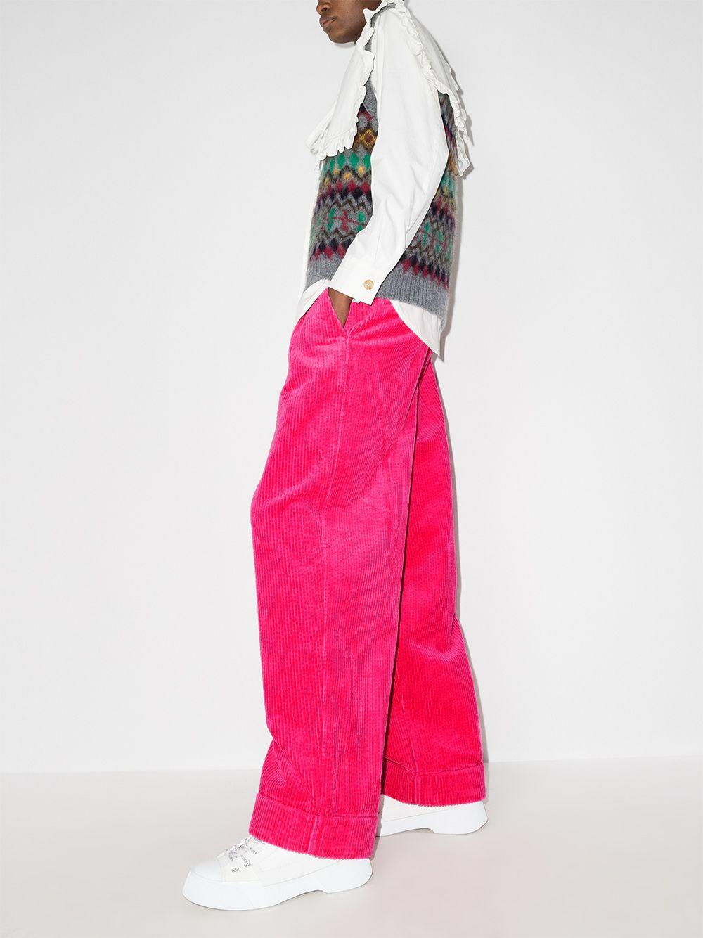 Ganni Cotton Corduroy Wide-leg Trousers 
