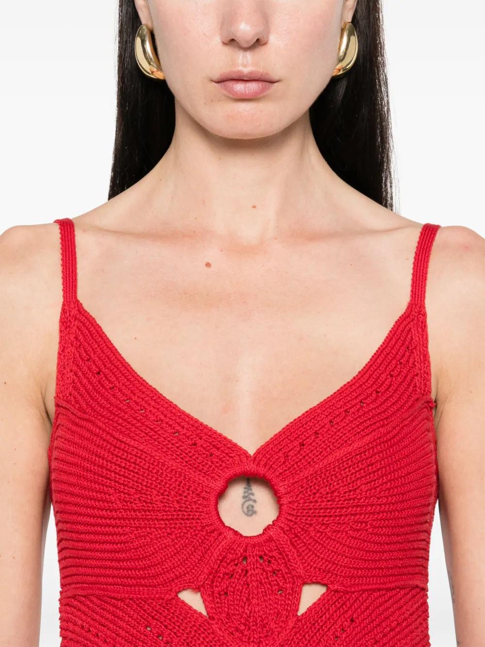cult gaia red crochet dress MARLOW KNIT DRESS