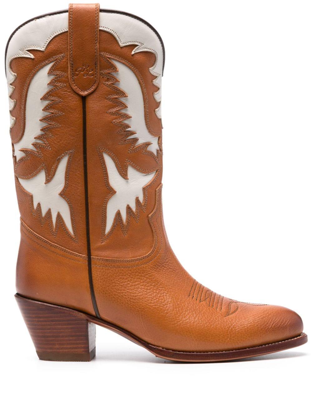 Polo Ralph Lauren 60mm Cowbow Leather Pointed Ankle Boots in Brown Lyst UK