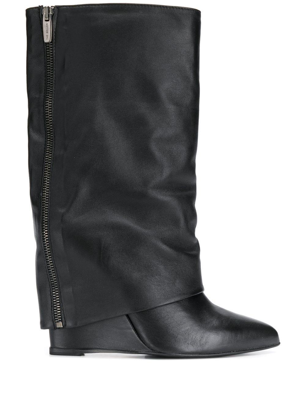 fold over wedge boots