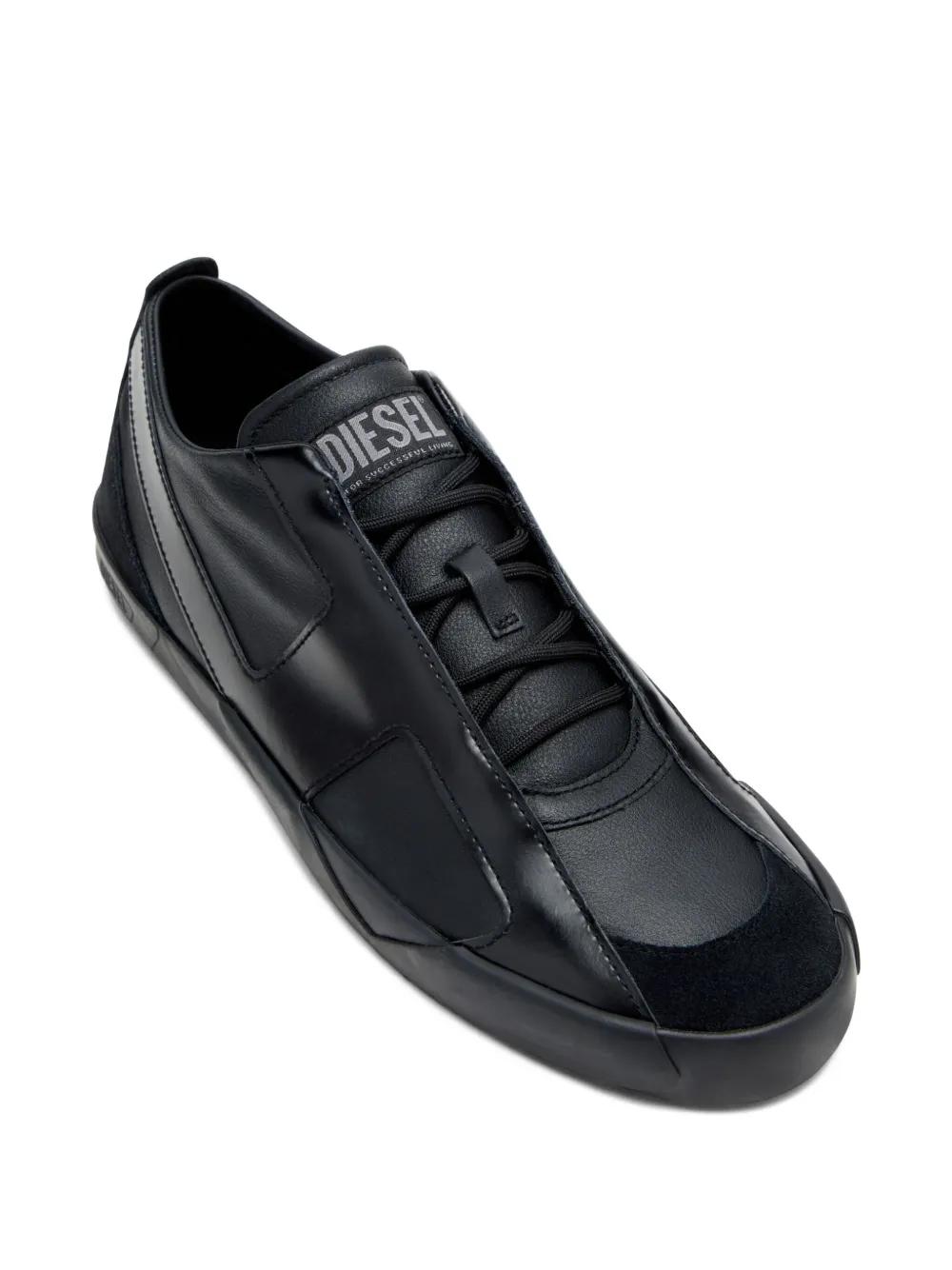 DIESEL Slante Leather Sneakers in Black for Men Lyst