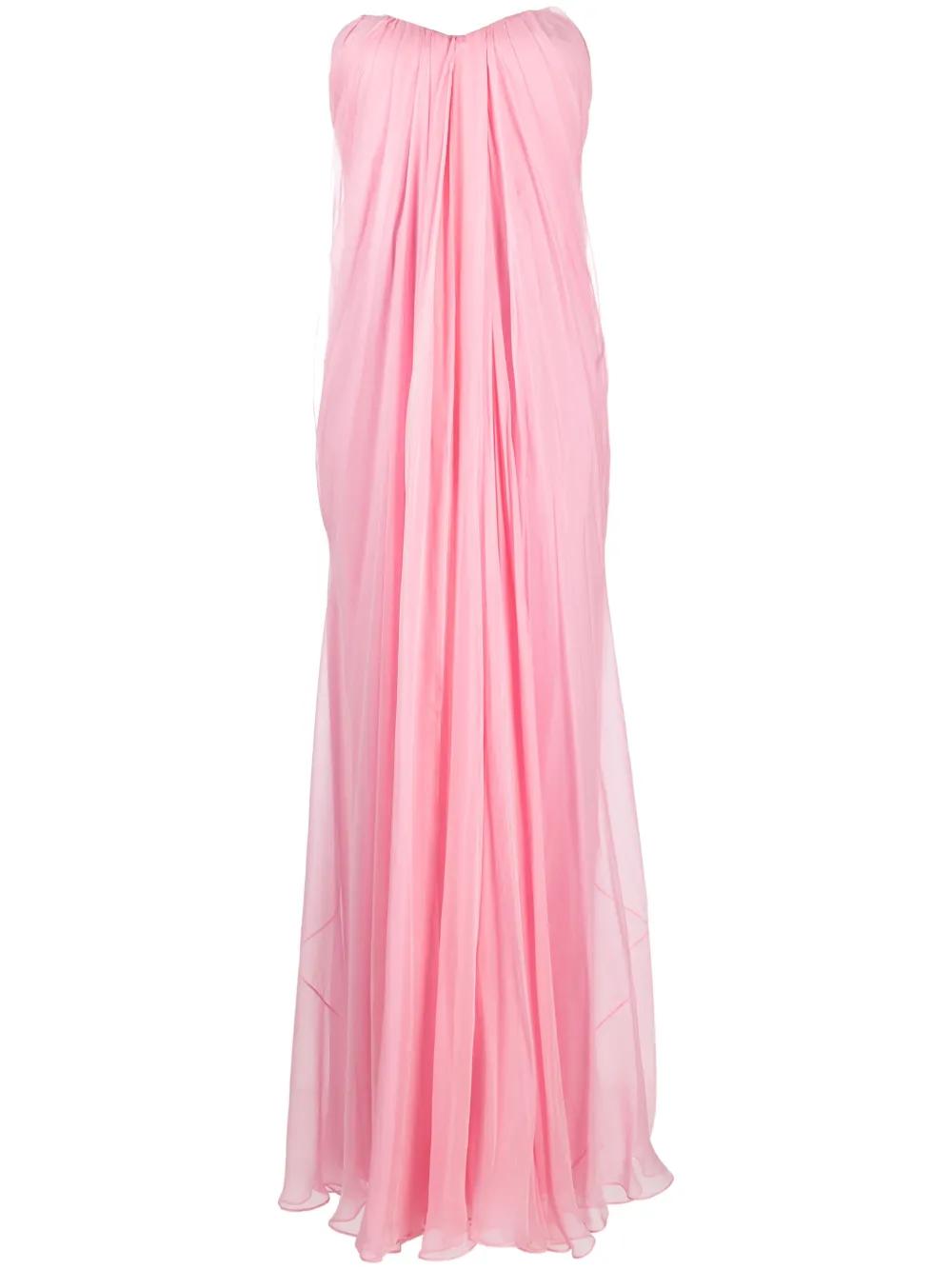 alexander mcqueen pink tulle dress NWT Alexander McQueen Runway Cutout Tulle Panel Knit Maxi Dress Nude Pink S
