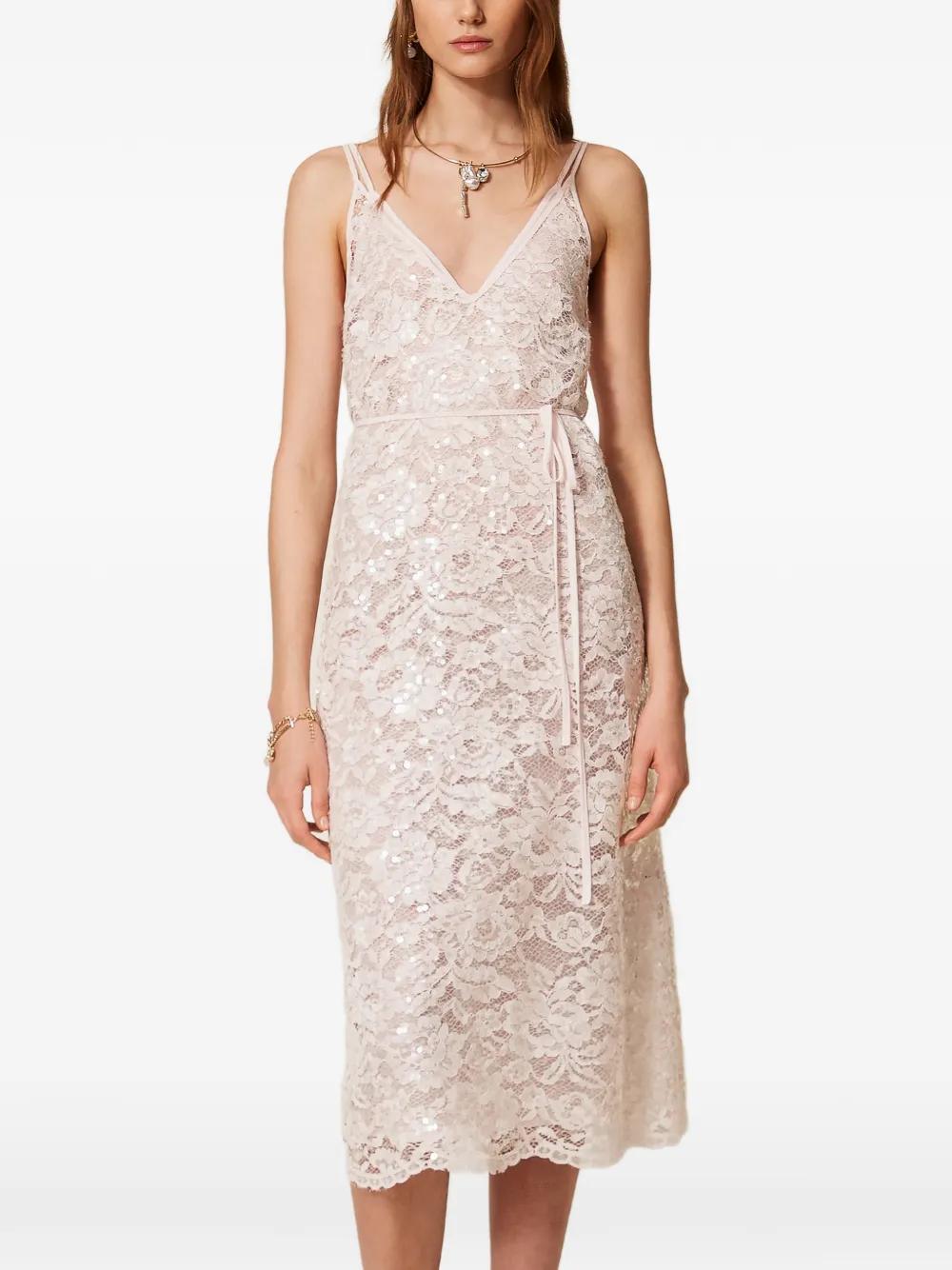 twinset sequin dress TWINSET sequin-embellished Midi Dress | Black