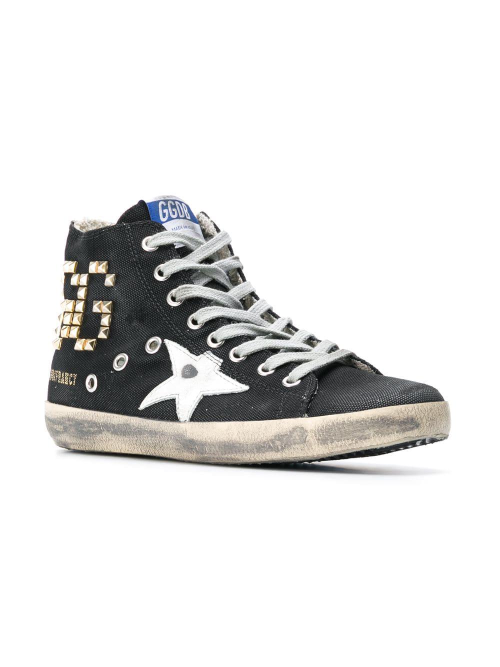 Golden Goose Deluxe Brand Synthetic Black Canvas Studded Francy