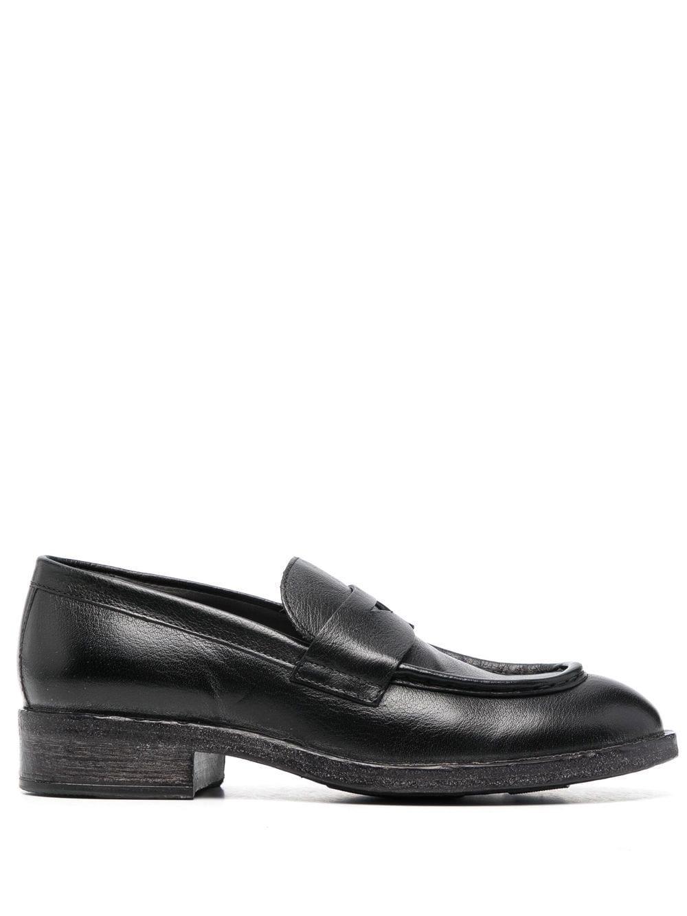 Moma Polished Finish Calf Leather Loafers in Black | Lyst