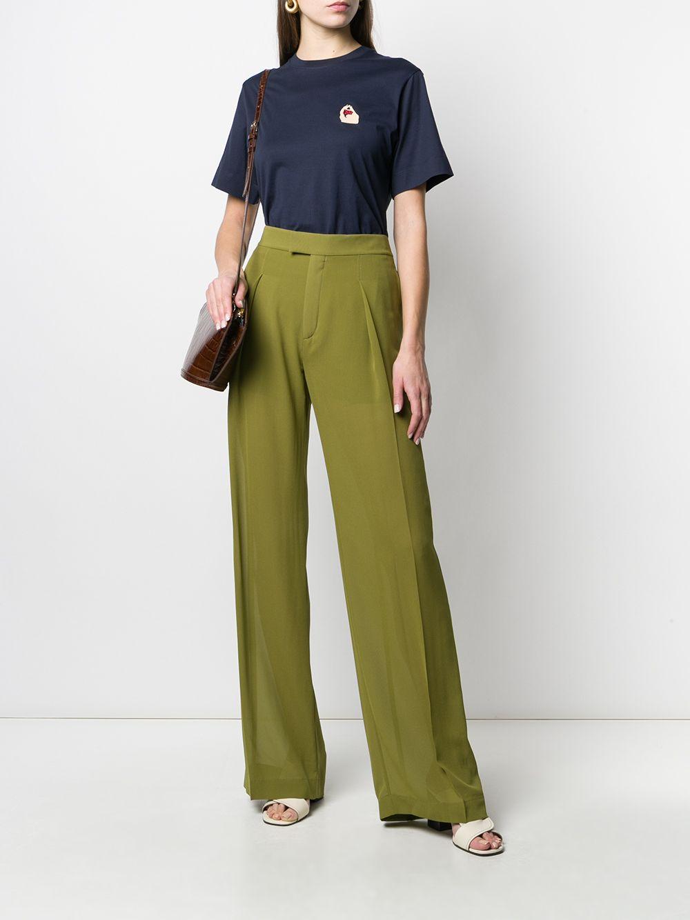 khaki green high waisted trousers