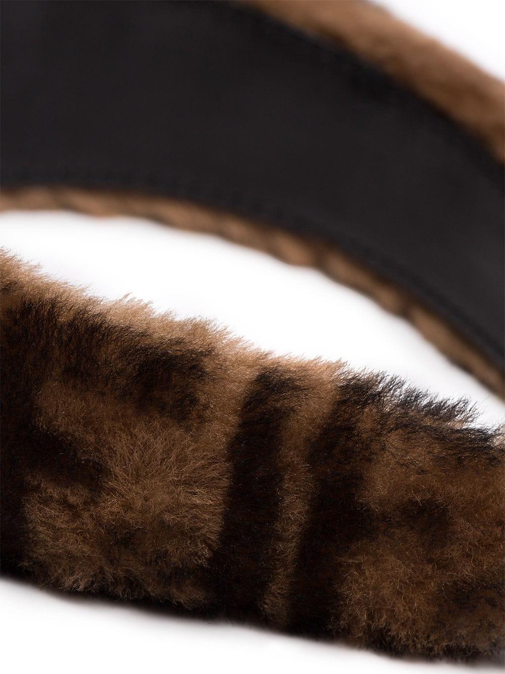 Fendi Ff-logo Shearling Headband in Brown | Lyst UK