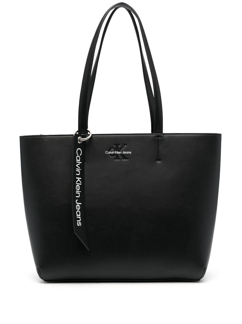 Calvin Klein Debossed-logo Tote Bag in Black | Lyst
