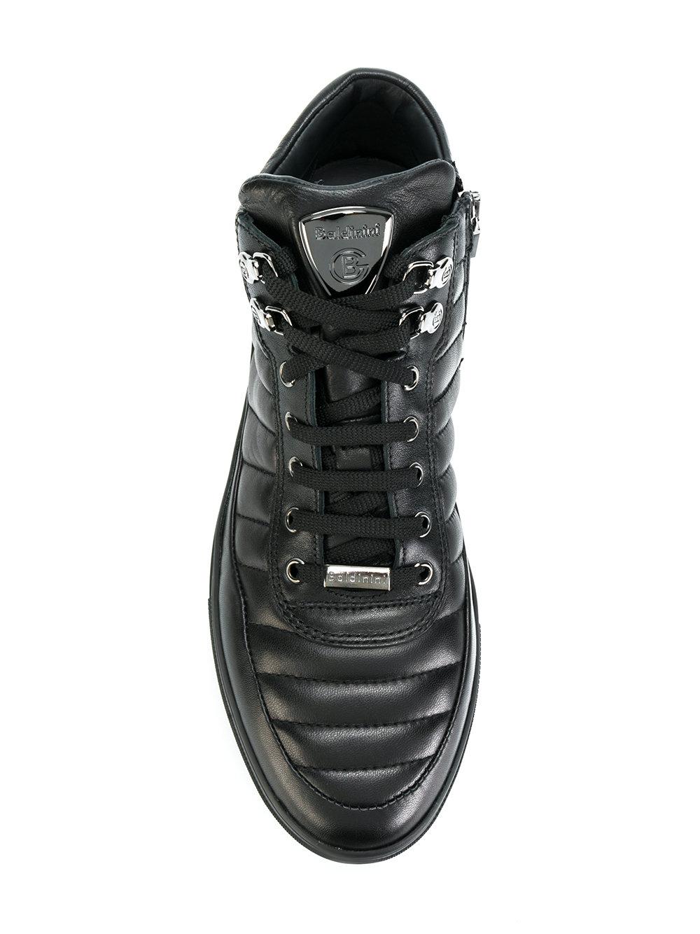 Baldinini Leather Laceup Sneakers in Black for Men Lyst