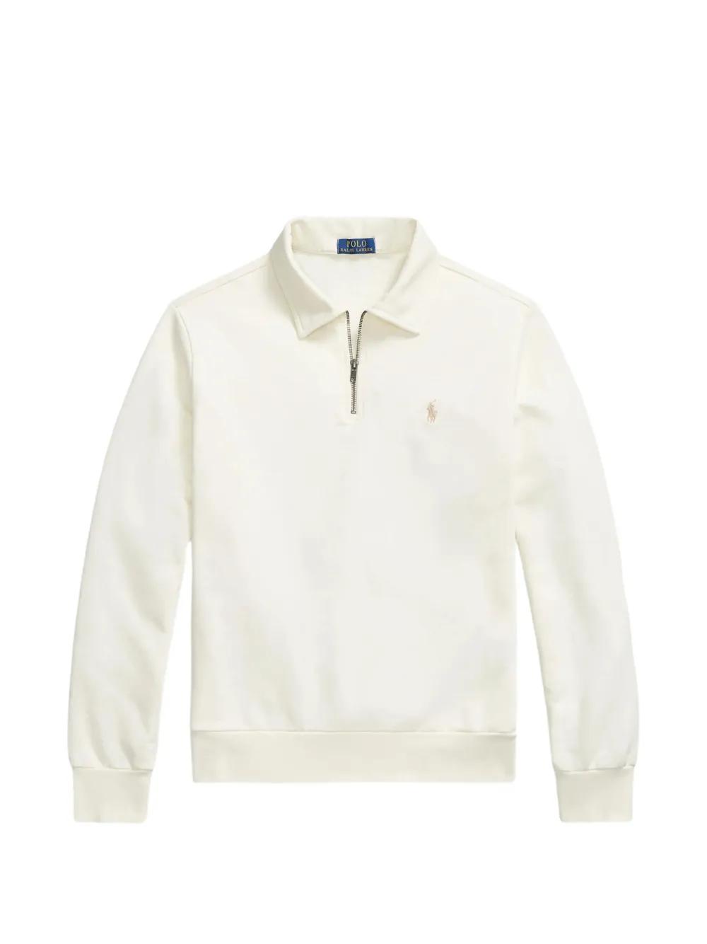 Polo Ralph Lauren Quarter-Zip Logo-Embroidered Polo Shirt in White