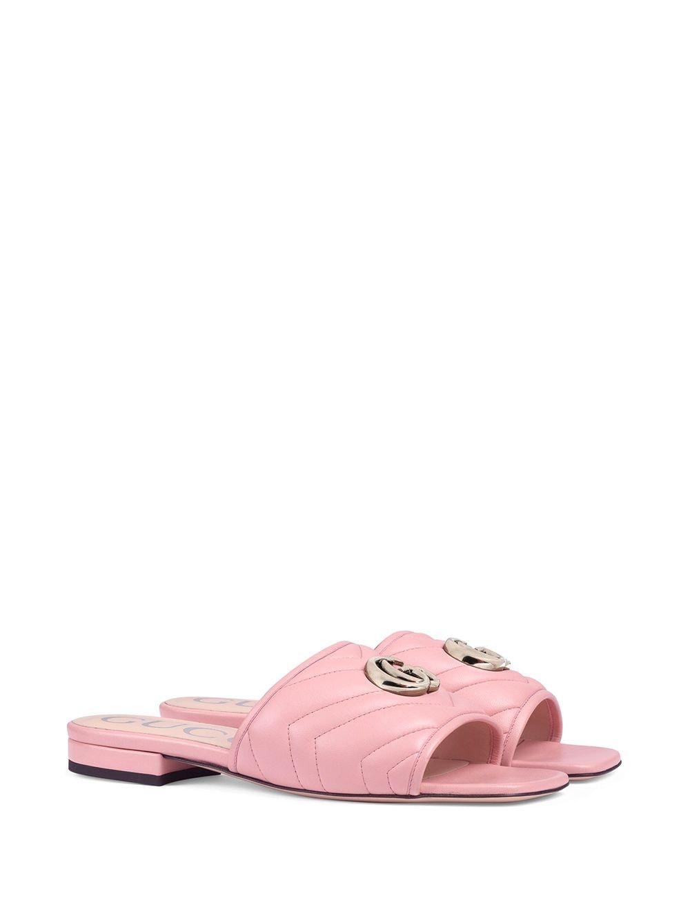 Gucci Quilted GG Motif Sandals in Pink - Lyst