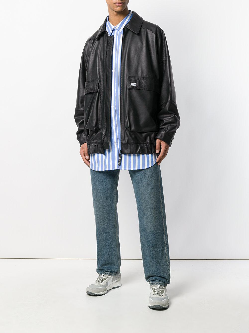 Martine Rose Oversized Leather Jacket in Black for Men | Lyst Canada