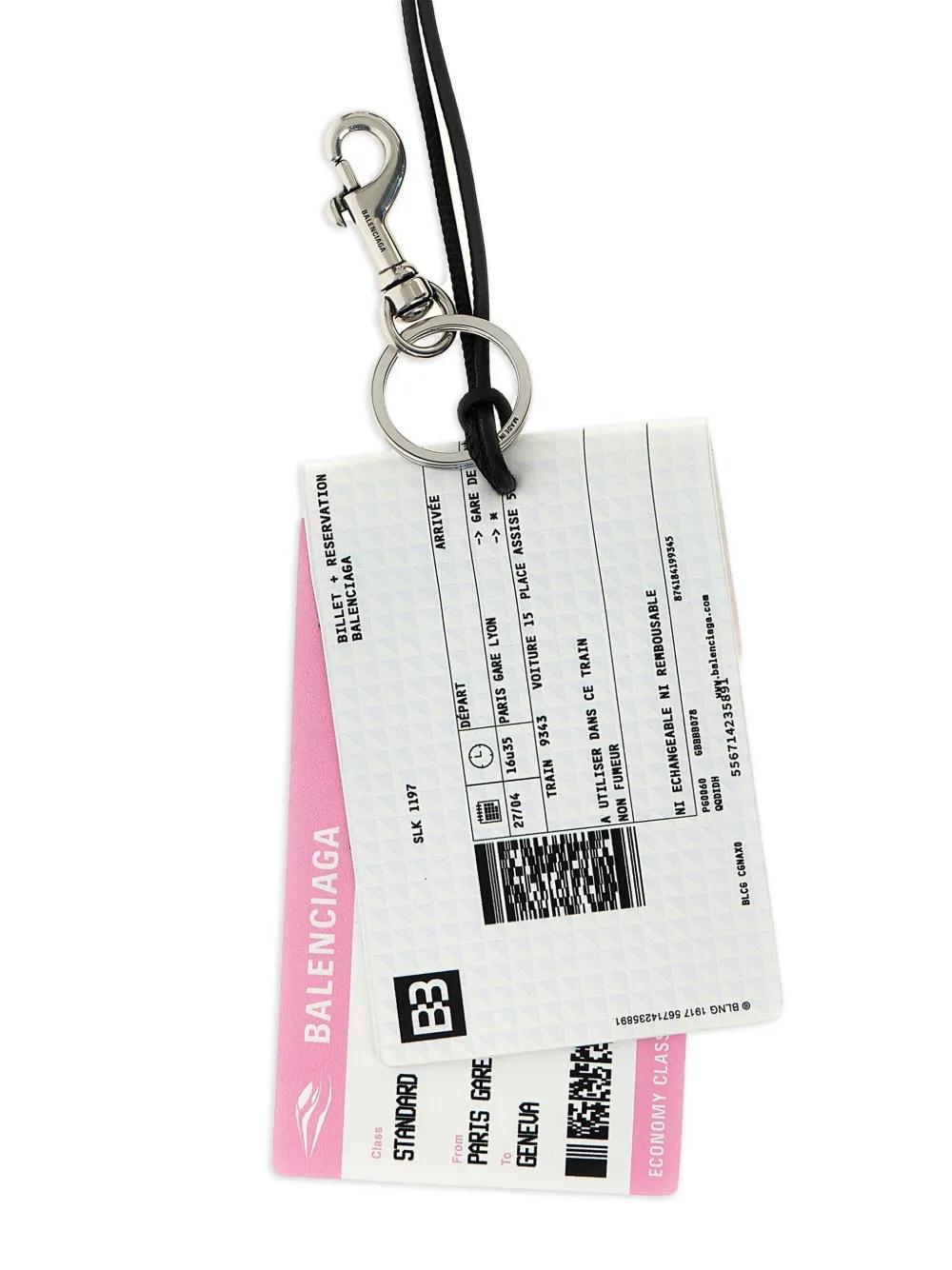 バレンシアガ BALENCIAGA Train Ticket keychain Balenciaga Train Ticket Keychain in White for Men | Lyst