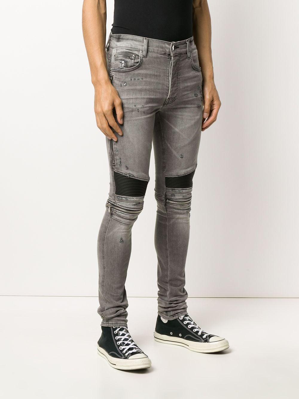 Amiri Denim Biker Skinny Jeans in Grey (Gray) for Men - Lyst