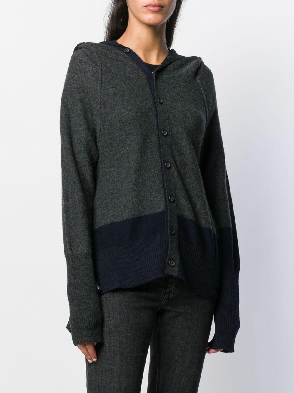 Y's Yohji Yamamoto Wool Hooded Knit Cardigan in Grey (Gray) Lyst