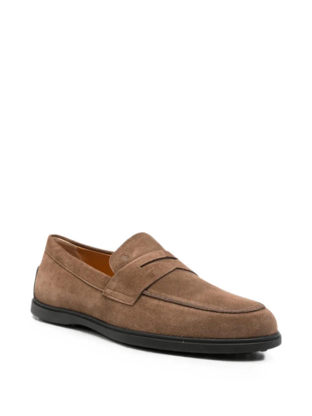 Tods Mens Leather Textured Lined Closed Toe Slip On Casual Shoes⭐️Brown Size 8.5 TODS CITY GOMMINO BROWN TEXTURED LEATHER SLIP ON LOAFERS  main image 4