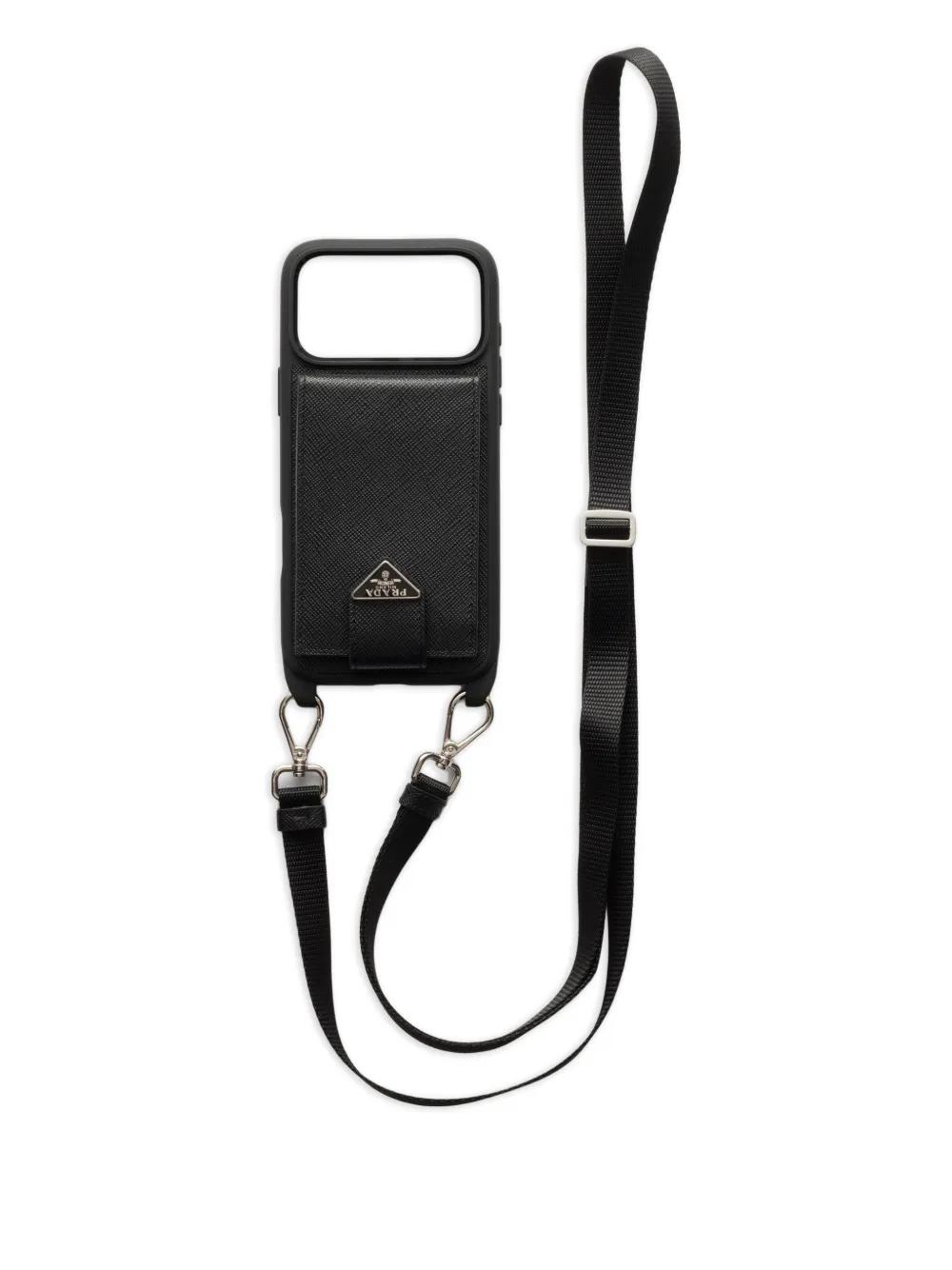 メンズ Prada Iphone 17 Pro Max サフィアーノレザーケース ブラック