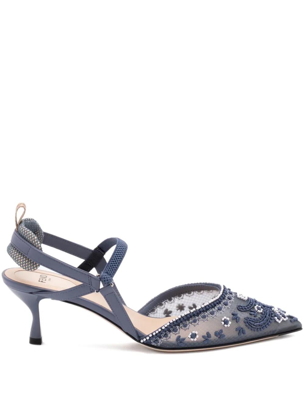 パンプス Fendi Slingbacks Fendi Colibri High Heeled Slingbacks In Rhinestone – SANDS
