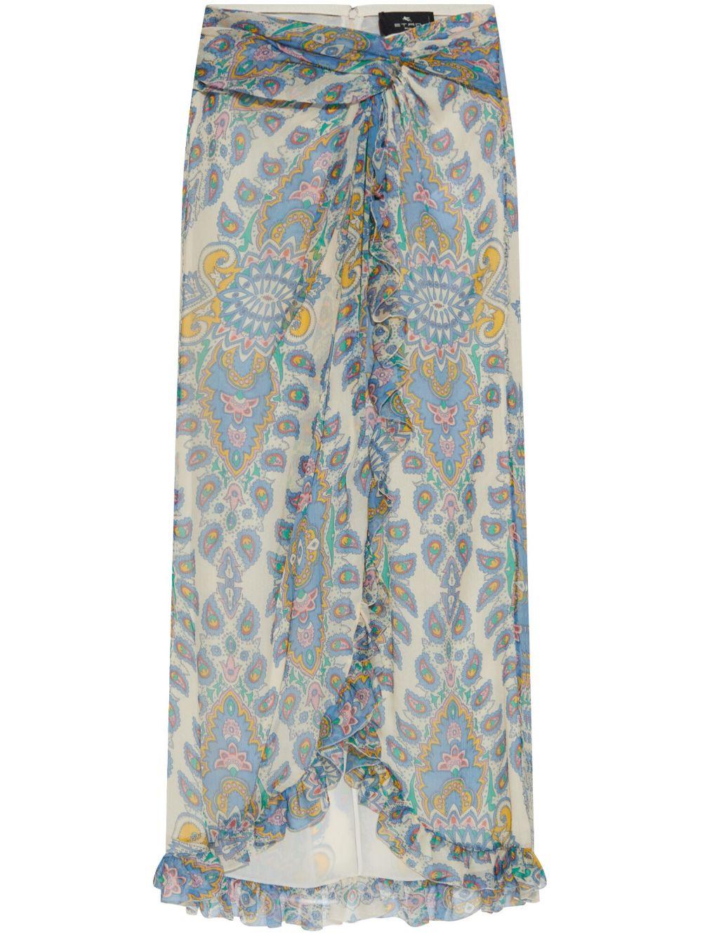 Etro レディース ブルー シルクスカート スカート