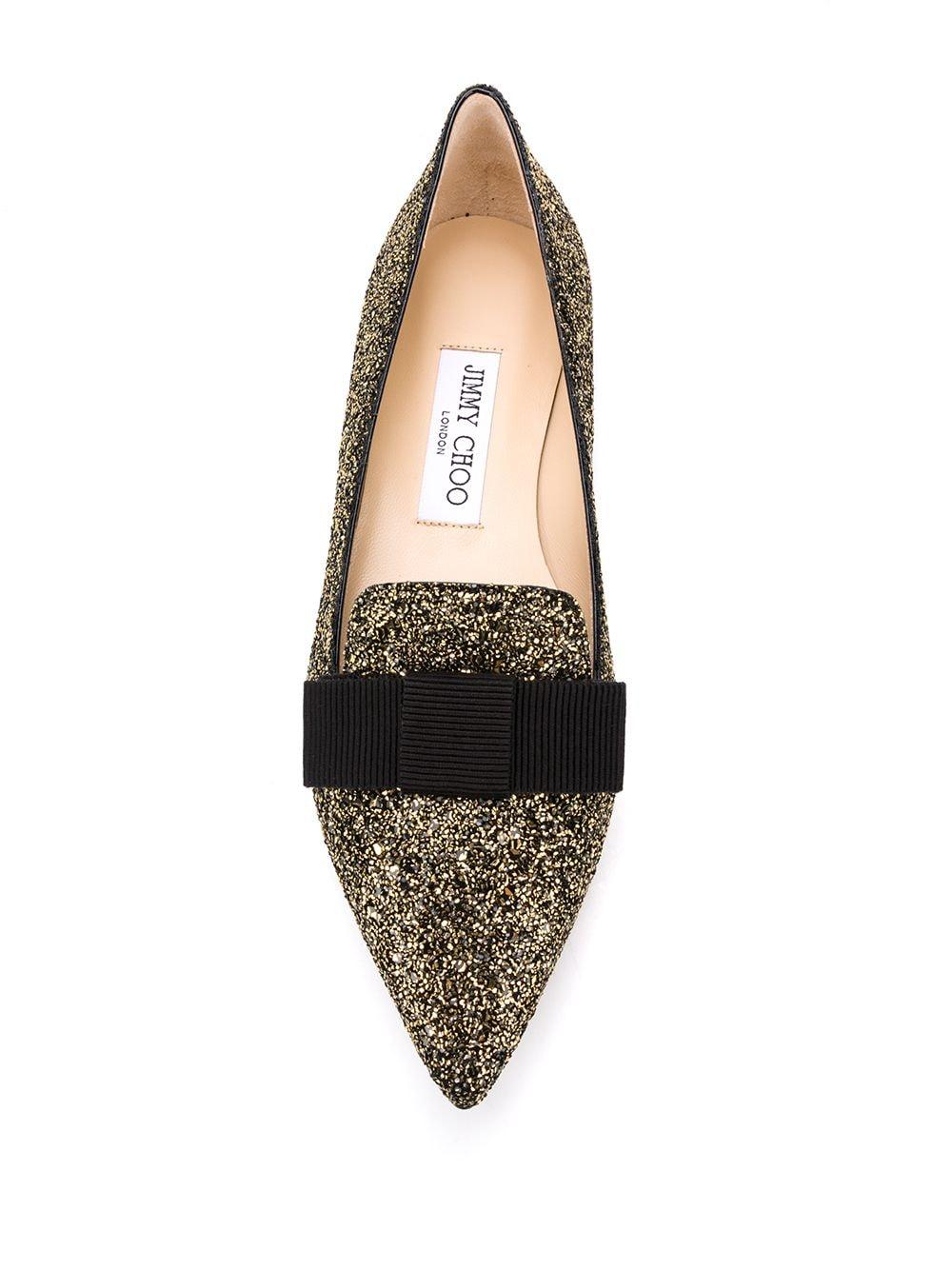 Jimmy Choo Leather Gala Pointed Ballerina Shoes in Black - Lyst
