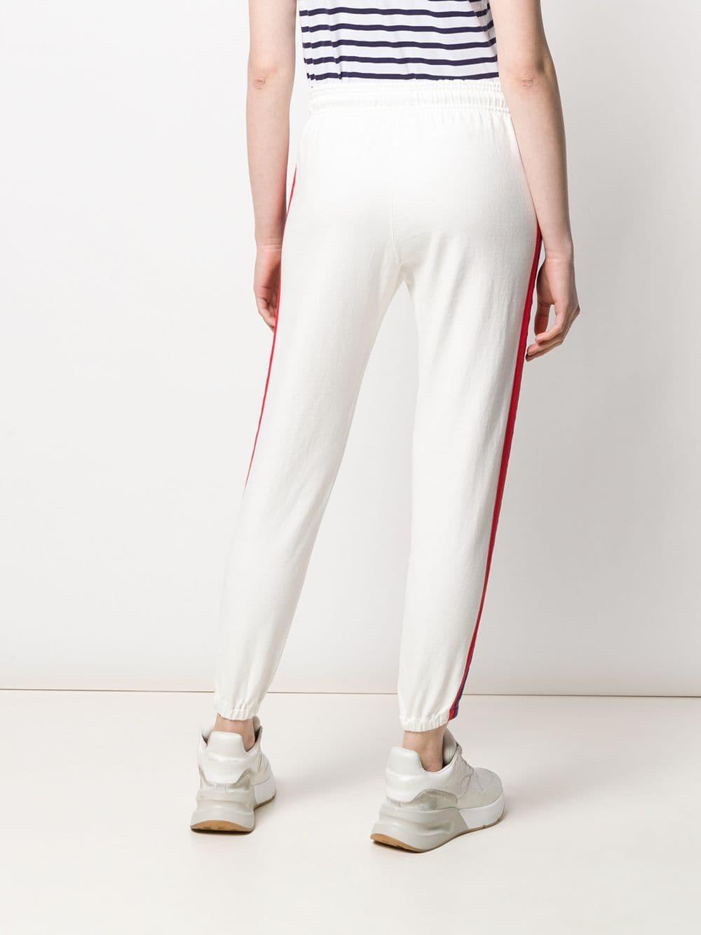 polo ralph lauren tapered jogger in navy with white side stripe