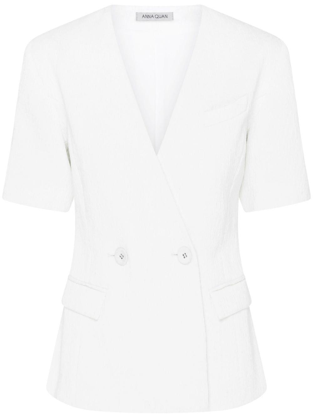 Anna Quan Tailored Double-breasted Blouse in White | Lyst UK